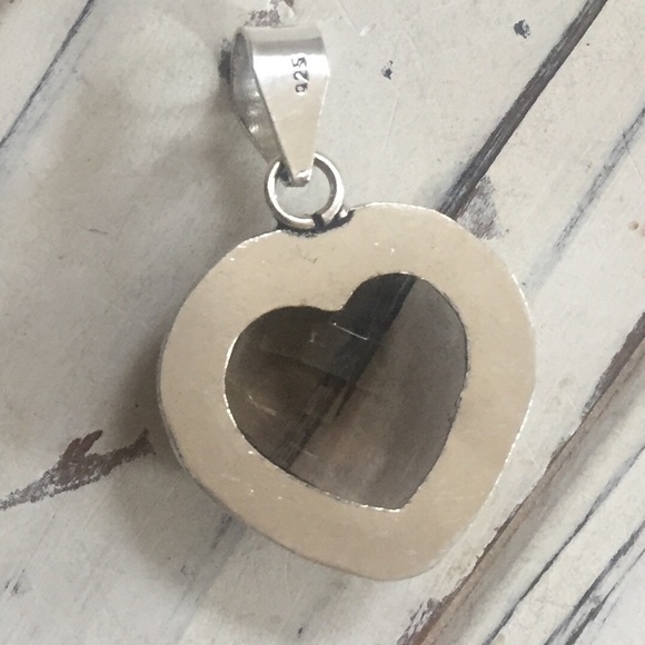 Stamped 925 smokey quartz heart pendant - Picture 3 of 4